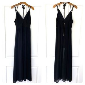 Privy Black Romper Maxi Dress